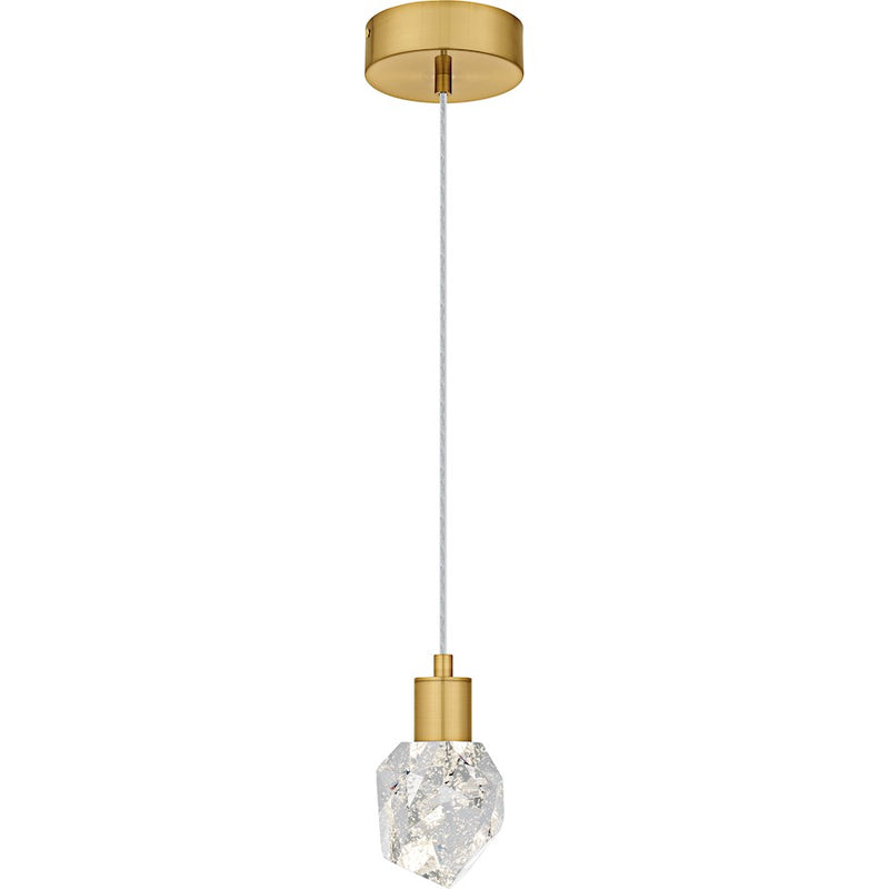 Quoizel Skye Lt Mini Pendant, Gold/Clear Bubble Crystal