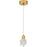Quoizel Skye Lt Mini Pendant, Gold/Clear Bubble Crystal
