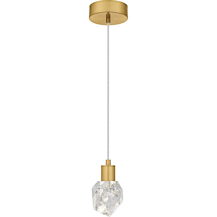 Quoizel Skye Lt Mini Pendant, Gold/Clear Bubble Crystal