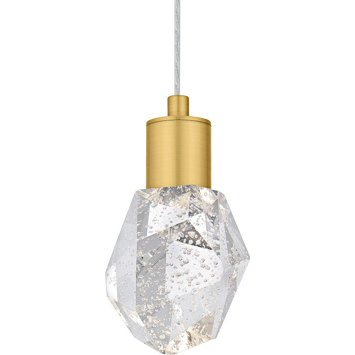 Quoizel Skye Lt Mini Pendant, Gold/Clear Bubble Crystal