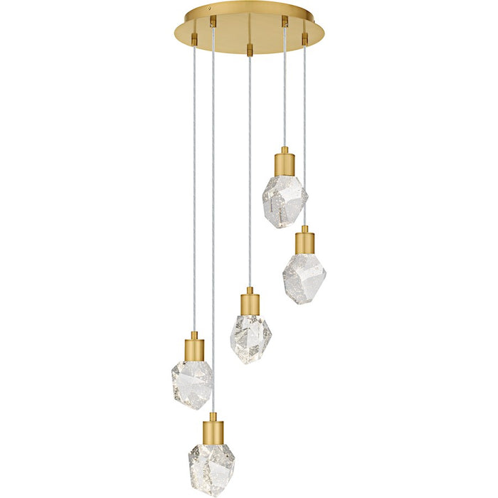 Quoizel Skye Lt Pendant, Gold/Clear Bubble Crystal