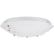 Quoizel Stellar 16in 3-Light Flush Mount | Glam Polished Chrome and White Etched Glass | Bedroom & Hallway Ceiling Light | Model PCSL1616C