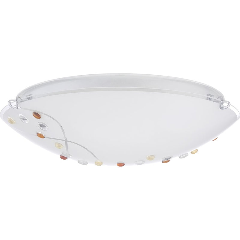 Quoizel Stellar 16in 3-Light Flush Mount | Glam Polished Chrome and White Etched Glass | Bedroom & Hallway Ceiling Light | Model PCSL1616C