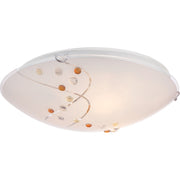 Quoizel Stellar 16in 3-Light Flush Mount | Glam Polished Chrome and White Etched Glass | Bedroom & Hallway Ceiling Light | Model PCSL1616C