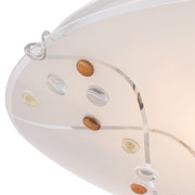 Quoizel Stellar 16in 3-Light Flush Mount | Glam Polished Chrome and White Etched Glass | Bedroom & Hallway Ceiling Light | Model PCSL1616C