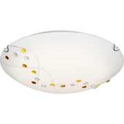 Quoizel Stellar 16in 3-Light Flush Mount | Glam Polished Chrome and White Etched Glass | Bedroom & Hallway Ceiling Light | Model PCSL1616C