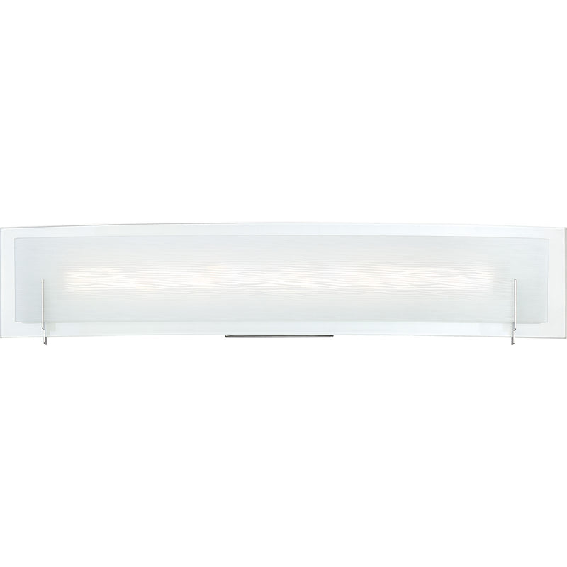 Quoizel Stream 24in LED Bath Vanity Light | Modern Polished Chrome and White Etched Glass | Bathroom Vanity & Powder Room | Model PCSM8524C
