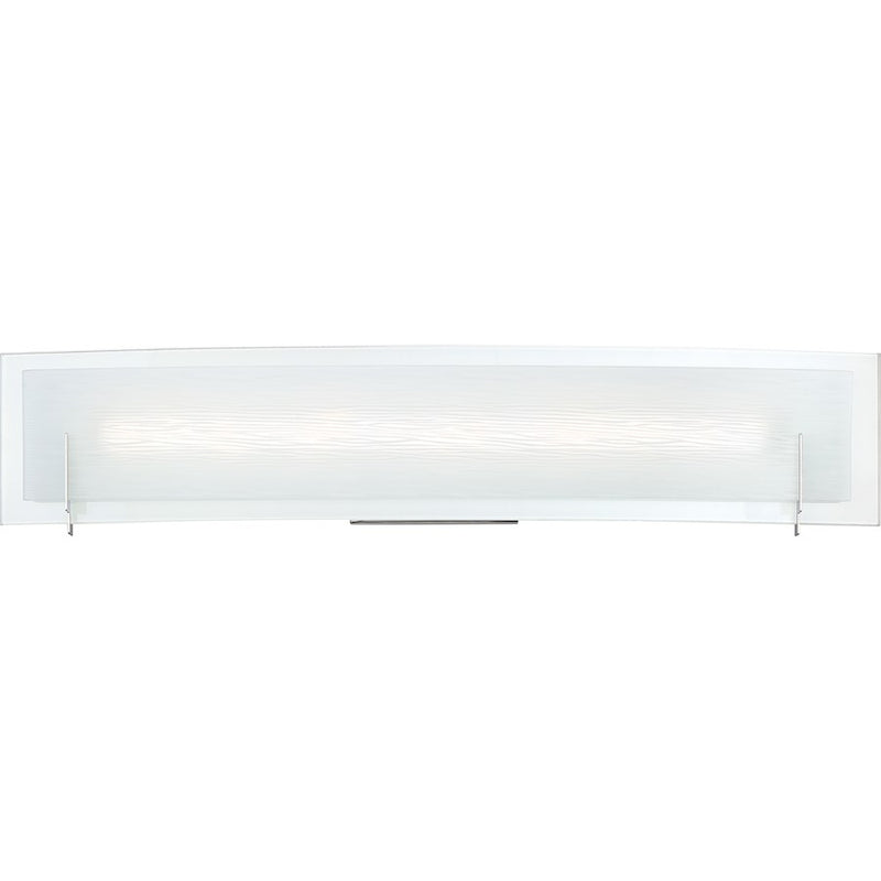 Quoizel Stream 24in LED Bath Vanity Light | Modern Polished Chrome and White Etched Glass | Bathroom Vanity & Powder Room | Model PCSM8524C