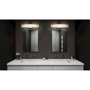 Quoizel Stream 24in LED Bath Vanity Light | Modern Polished Chrome and White Etched Glass | Bathroom Vanity & Powder Room | Model PCSM8524C