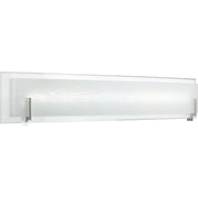 Quoizel Stream 32in LED Bath Vanity Light | Modern Polished Chrome and White Etched Glass | Bathroom Vanity & Powder Room | Model PCSM8532C