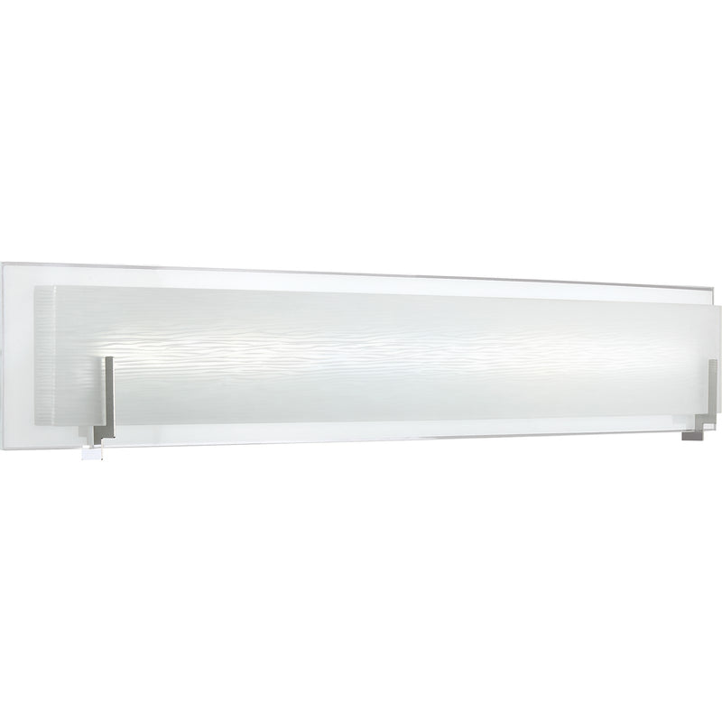 Quoizel Stream 32in LED Bath Vanity Light | Modern Polished Chrome and White Etched Glass | Bathroom Vanity & Powder Room | Model PCSM8532C