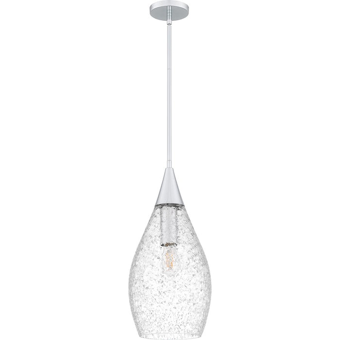 Quoizel Spruce 1 Light Pendant, Polished Chrome/Clear/Embedded