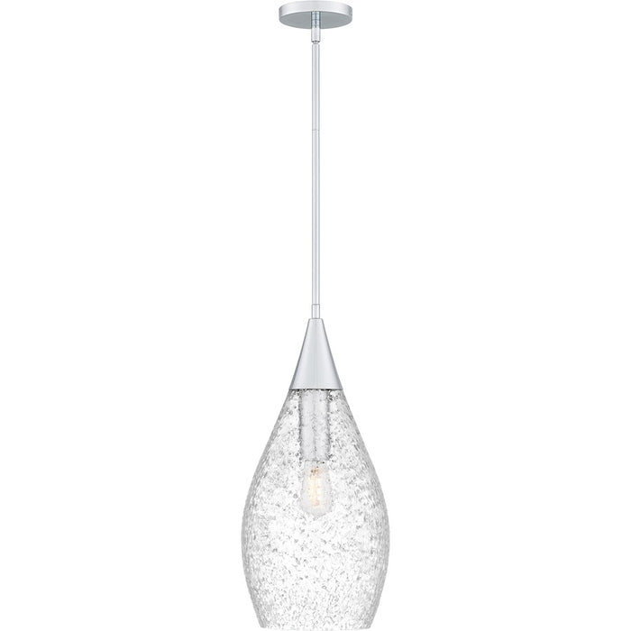 Quoizel Spruce 1 Light Pendant, Polished Chrome/Clear/Embedded