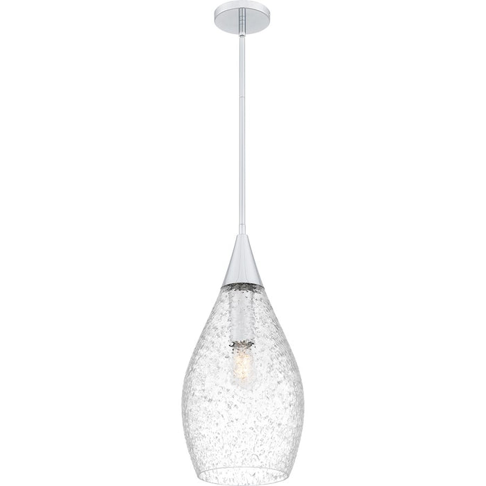 Quoizel Spruce 1 Light Pendant, Polished Chrome/Clear/Embedded