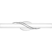 Quoizel Serenade 25in LED Vanity Light | Contemporary Polished Chrome and White Etched Glass | Bathroom Vanity | 25.25 x 4 x 4.75 in | Model PCSQ8525C