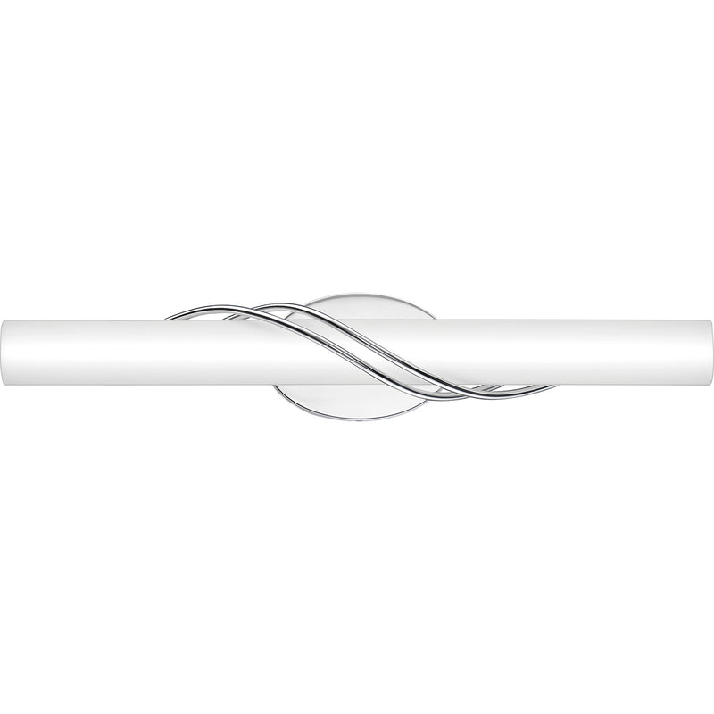 Quoizel Serenade 25in LED Vanity Light | Contemporary Polished Chrome and White Etched Glass | Bathroom Vanity | 25.25 x 4 x 4.75 in | Model PCSQ8525C