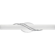 Quoizel Serenade 25in LED Vanity Light | Contemporary Polished Chrome and White Etched Glass | Bathroom Vanity | 25.25 x 4 x 4.75 in | Model PCSQ8525C