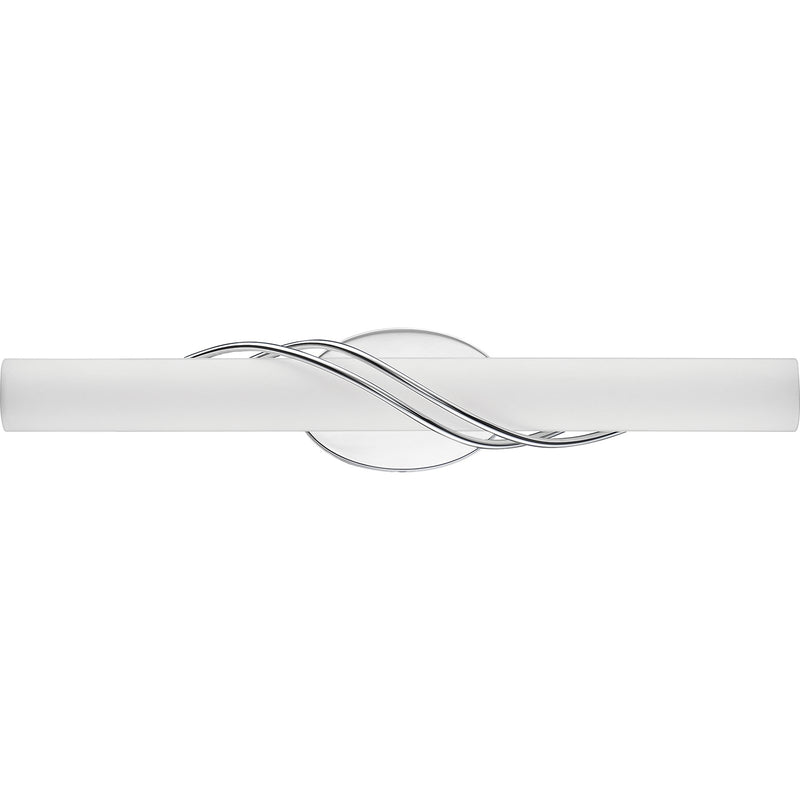 Quoizel Serenade 25in LED Vanity Light | Contemporary Polished Chrome and White Etched Glass | Bathroom Vanity | 25.25 x 4 x 4.75 in | Model PCSQ8525C