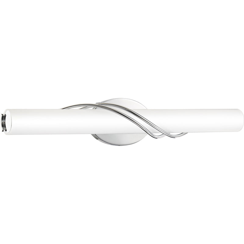 Quoizel Serenade 25in LED Vanity Light | Contemporary Polished Chrome and White Etched Glass | Bathroom Vanity | 25.25 x 4 x 4.75 in | Model PCSQ8525C