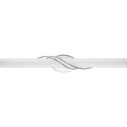 Quoizel Serenade 32in LED Vanity Light | Contemporary Polished Chrome and White Etched Glass | Bathroom Vanity | 32.25 x 4 x 4.75 in | Model PCSQ8532C
