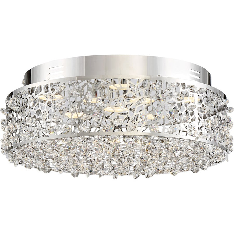 Quoizel Starlet 14in LED Flush Mount | Glam Polished Chrome and Clear Crystal Glass | Entryway & Hallway | 13.75 x 13.75 x 5.5 in | Model PCST1614C