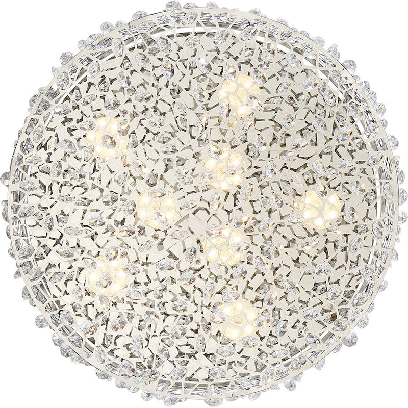 Quoizel Starlet 14in LED Flush Mount | Glam Polished Chrome and Clear Crystal Glass | Entryway & Hallway | 13.75 x 13.75 x 5.5 in | Model PCST1614C