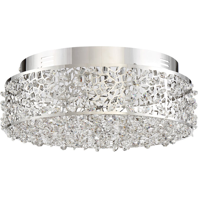 Quoizel Starlet 14in LED Flush Mount | Glam Polished Chrome and Clear Crystal Glass | Entryway & Hallway | 13.75 x 13.75 x 5.5 in | Model PCST1614C