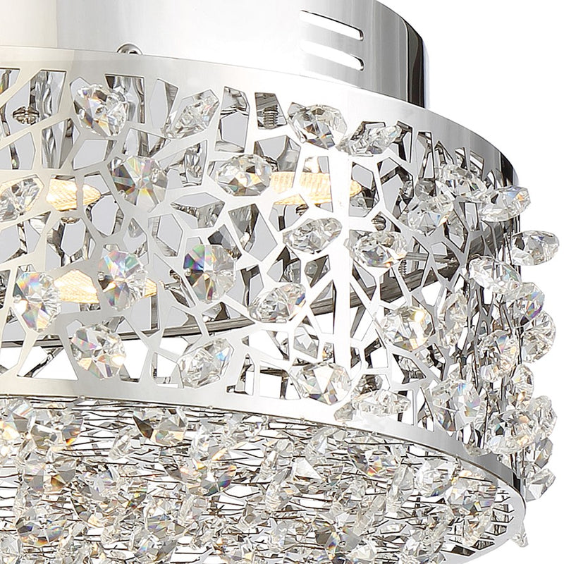 Quoizel Starlet 14in LED Flush Mount | Glam Polished Chrome and Clear Crystal Glass | Entryway & Hallway | 13.75 x 13.75 x 5.5 in | Model PCST1614C