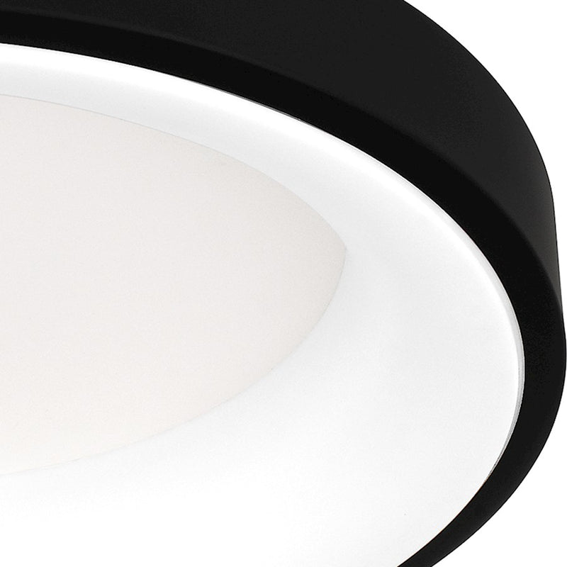 Quoizel Stanton Flush Mount, Matte Black/White Acrylic