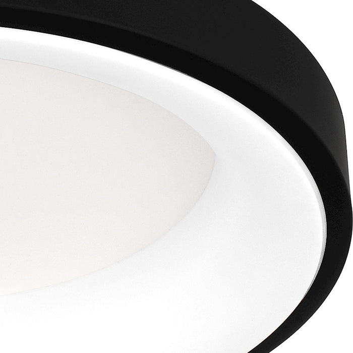 Quoizel Stanton Flush Mount, Matte Black/White Acrylic