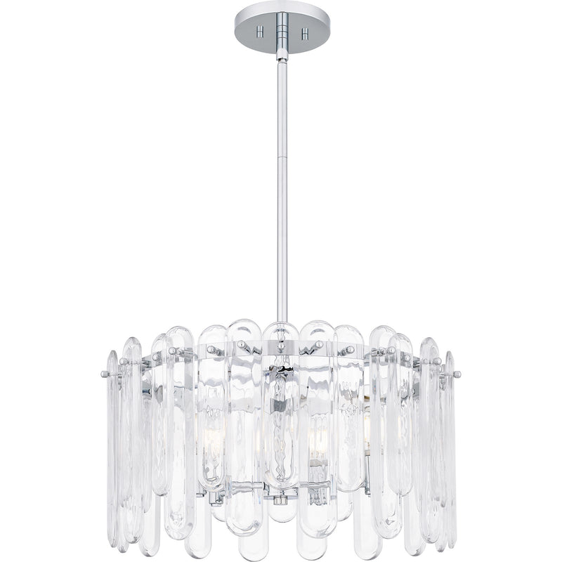 Quoizel Stiles 20in 5-Light Pendant | Glam Polished Chrome and Clear Beveled Glass | Dining Room & Entryway | Model PCSTI2820C