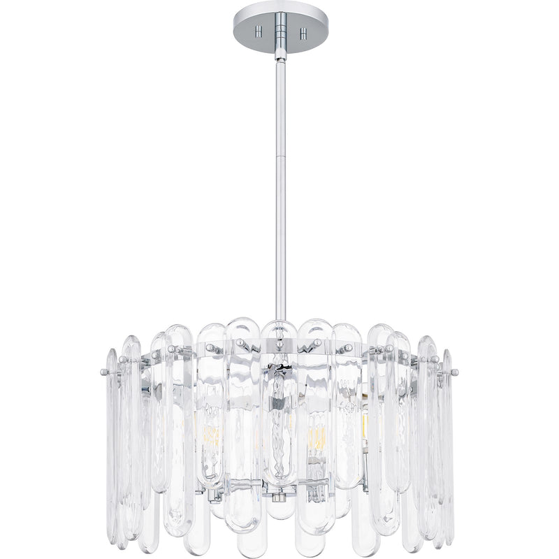 Quoizel Stiles 20in 5-Light Pendant | Glam Polished Chrome and Clear Beveled Glass | Dining Room & Entryway | Model PCSTI2820C