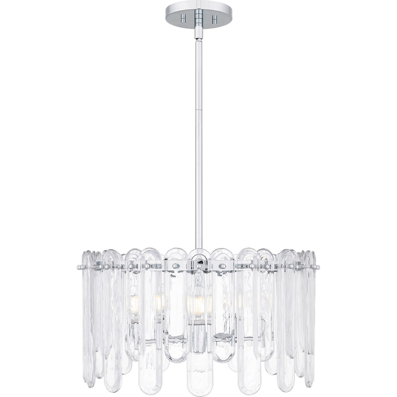 Quoizel Stiles 20in 5-Light Pendant | Glam Polished Chrome and Clear Beveled Glass | Dining Room & Entryway | Model PCSTI2820C
