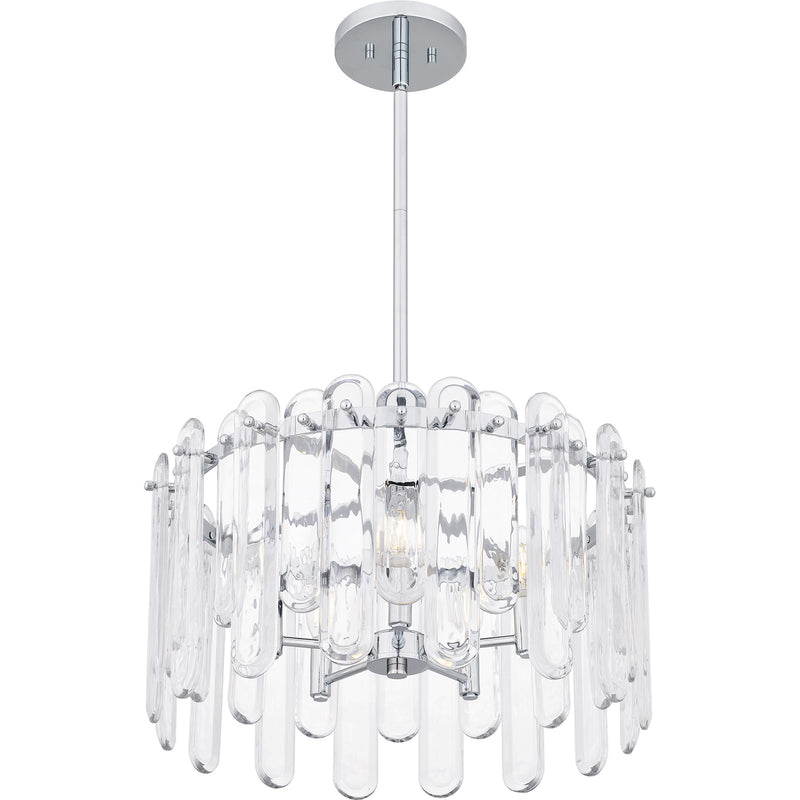 Quoizel Stiles 20in 5-Light Pendant | Glam Polished Chrome and Clear Beveled Glass | Dining Room & Entryway | Model PCSTI2820C