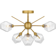 Quoizel Salvador 6Lt Semi-Flush Mount, Gold/Clear Textured - PCSVD1724BRG