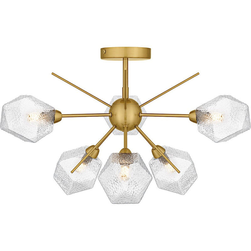 Quoizel Salvador 6Lt Semi-Flush Mount, Gold/Clear Textured - PCSVD1724BRG
