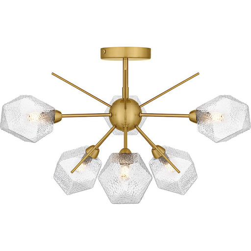 Quoizel Salvador 6Lt Semi-Flush Mount, Gold/Clear Textured - PCSVD1724BRG