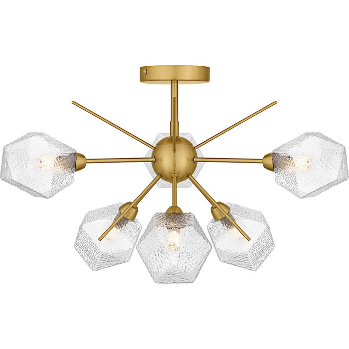 Quoizel Salvador 6Lt Semi-Flush Mount, Gold/Clear Textured - PCSVD1724BRG
