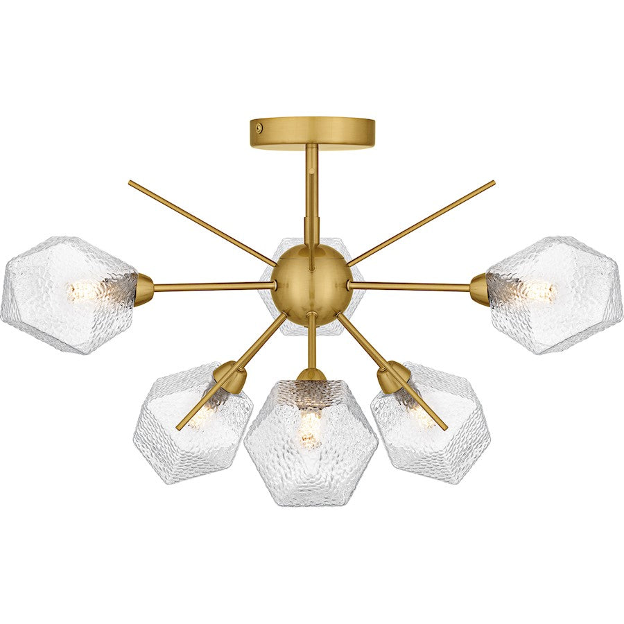Quoizel Salvador 6Lt Semi-Flush Mount, Gold/Clear Textured - PCSVD1724BRG