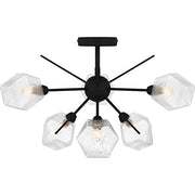 Quoizel Salvador 6Lt Semi-Flush Mount, Earth Black/Clear Textured - PCSVD1724EK