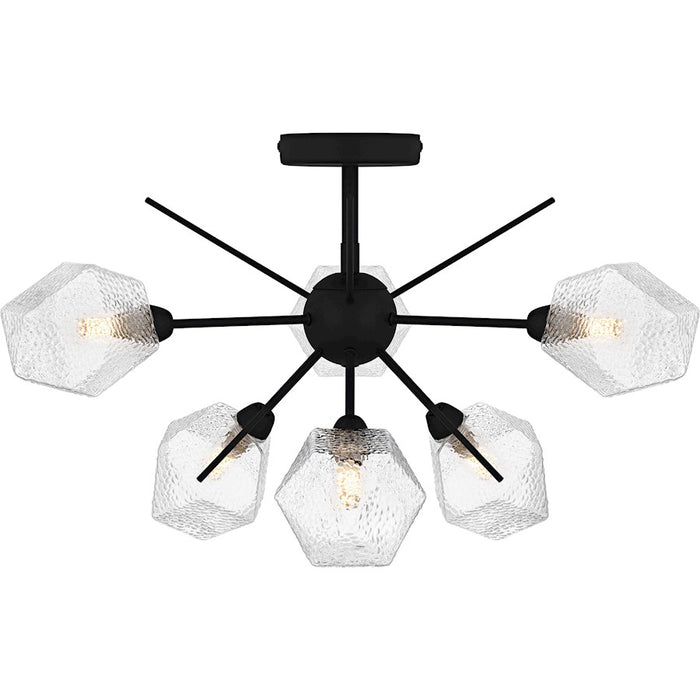Quoizel Salvador 6Lt Semi-Flush Mount, Earth Black/Clear Textured - PCSVD1724EK