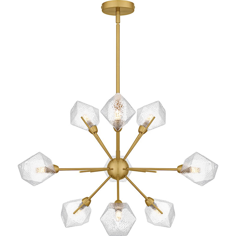Quoizel Salvador 9Lt Chandelier, Gold/Clear Textured - PCSVD5034BRG