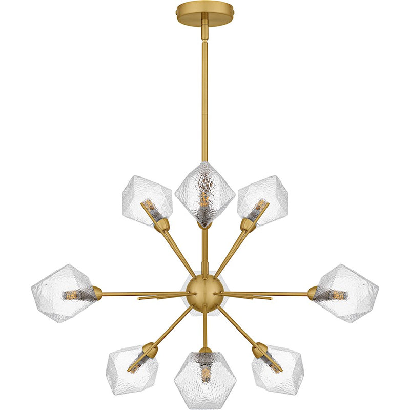Quoizel Salvador 9Lt Chandelier, Gold/Clear Textured
