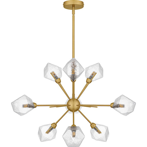 Quoizel Salvador 9Lt Chandelier, Gold/Clear Textured