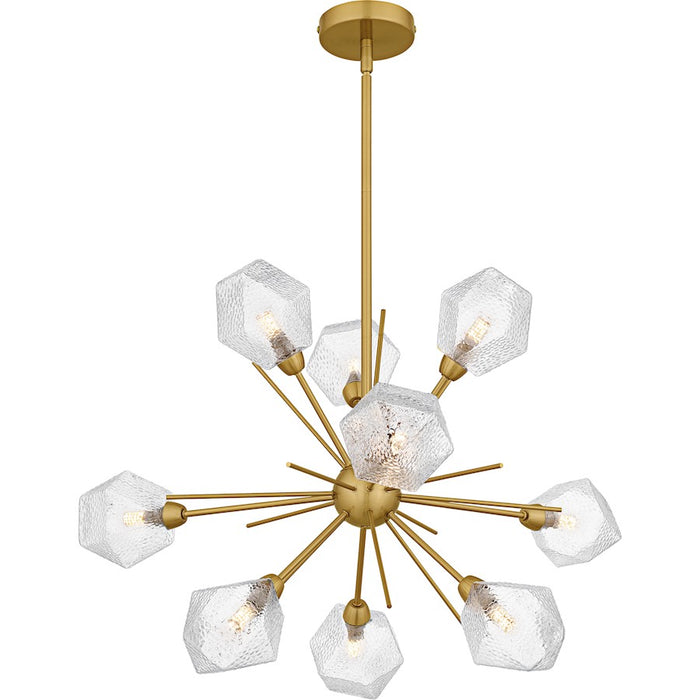 Quoizel Salvador 9Lt Chandelier, Gold/Clear Textured