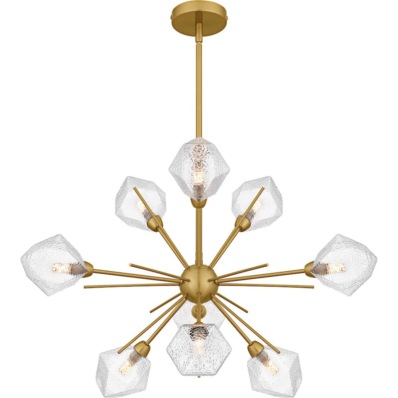 Quoizel Salvador 9Lt Chandelier, Gold/Clear Textured