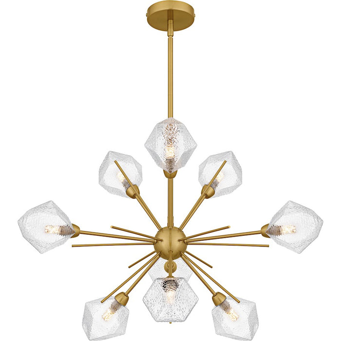 Quoizel Salvador 9Lt Chandelier, Gold/Clear Textured