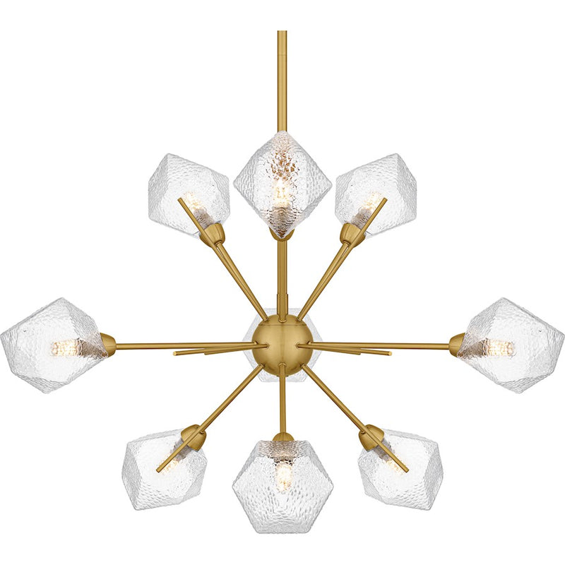 Quoizel Salvador 9Lt Chandelier, Gold/Clear Textured