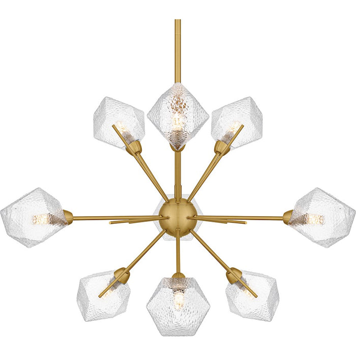 Quoizel Salvador 9Lt Chandelier, Gold/Clear Textured