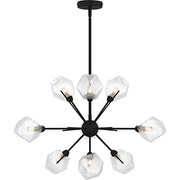 Quoizel Salvador 9Lt Chandelier, Earth Black/Clear Textured - PCSVD5034EK